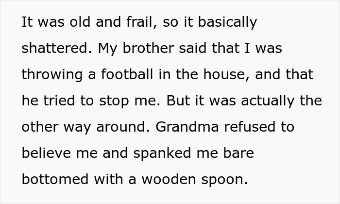 Entitled man was blamed and spanked for a broken lamp, a key event in the family drama at brother&rsquo;s wedding.