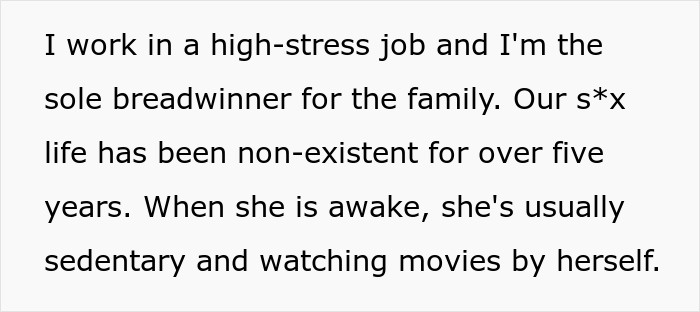 Man carries the family, works a high-stress job, and is the sole breadwinner for his family.
