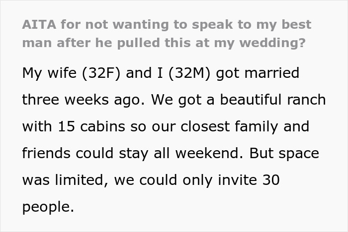Screenshot of text about a groom's friend missing a wedding and sending emotional messages about withdrawal issues. Screenshot of text about a groom's friend missing a wedding and sending emotional messages about withdrawal issues.