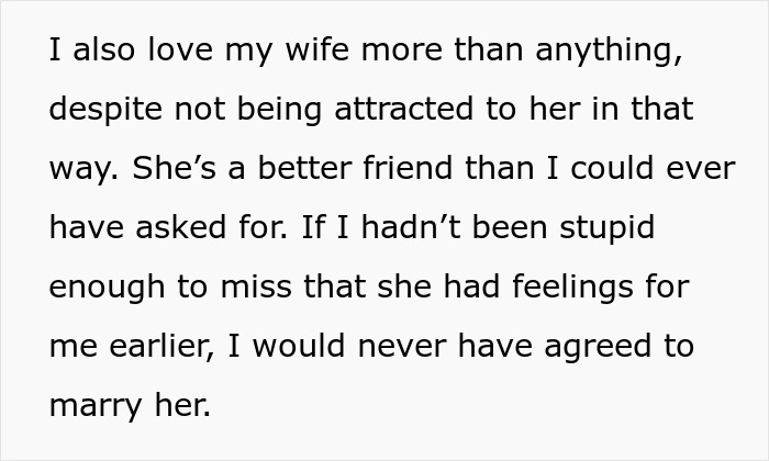 Text about loving a wife as a friend, but not being attracted to her, as husband decides to transition. Text about loving a wife as a friend, but not being attracted to her, as husband decides to transition.