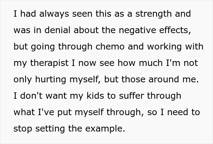 Man horrified by cancer effects, postpartum wife expects him to slog at home, negative effects, chemo.