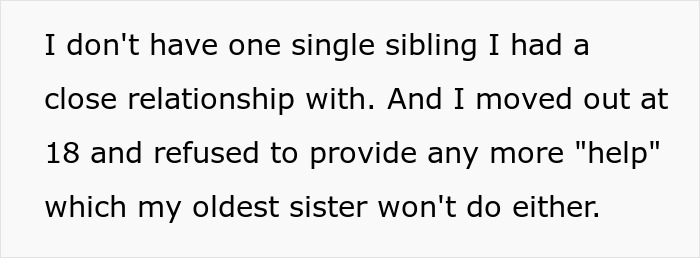 A screenshot of text about parents making their child raise their kids and not having a close sibling relationship. A screenshot of text about parents making their child raise their kids and not having a close sibling relationship.