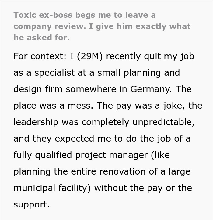 Man Writes Former Workplace An Honest Review, Finds Out What Panic It Caused Man Writes Former Workplace An Honest Review, Finds Out What Panic It Caused