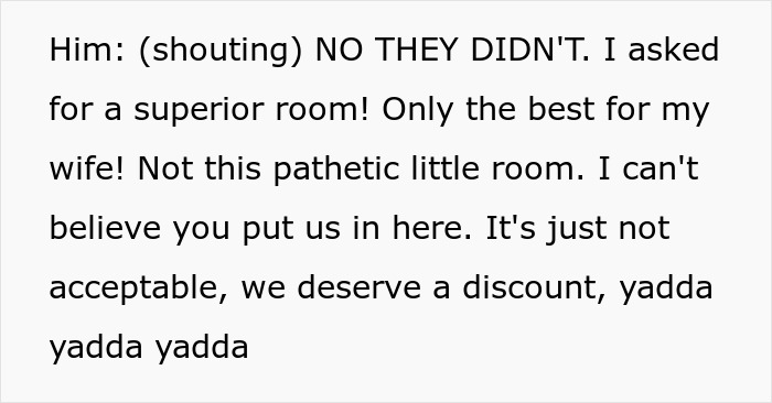 Cheap Husband Blames Hotel Staff For Tiny Room, Wife Mad As She Learns He Refused The Luxury Upgrade Cheap Husband Blames Hotel Staff For Tiny Room, Wife Mad As She Learns He Refused The Luxury Upgrade
