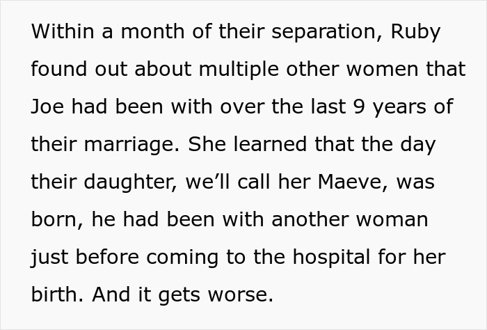 A screenshot of text revealing a serial cheater's multiple affairs during his marriage and a secret kid. A screenshot of text revealing a serial cheater's multiple affairs during his marriage and a secret kid.