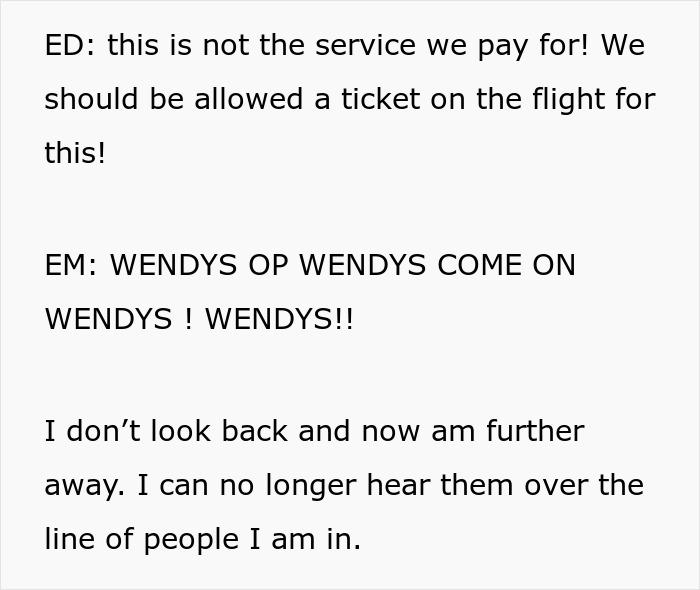 Text with toxic parents demanding a ticket and screaming Wendy's, ignored by their 18YO daughter. Text with toxic parents demanding a ticket and screaming Wendy's, ignored by their 18YO daughter.