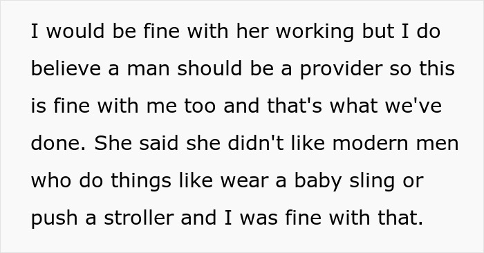 Christian Guy Agrees To Strict Gender Roles In The Family, Upset Wife Actually Enforces Them