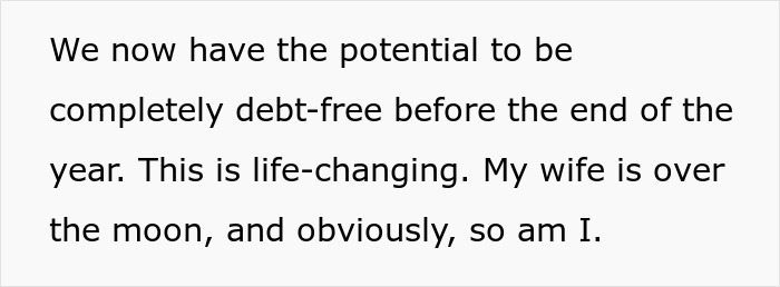 Text about being debt-free, a life-changing event, helping sis with inheritance from dad. Text about being debt-free, a life-changing event, helping sis with inheritance from dad.