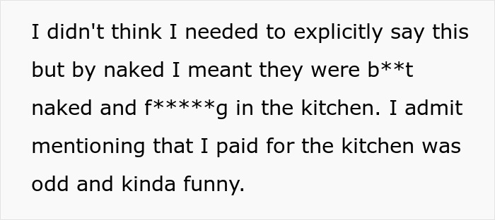 A clarification from the woman who walked into her home and saw her husband and her sister completely naked.