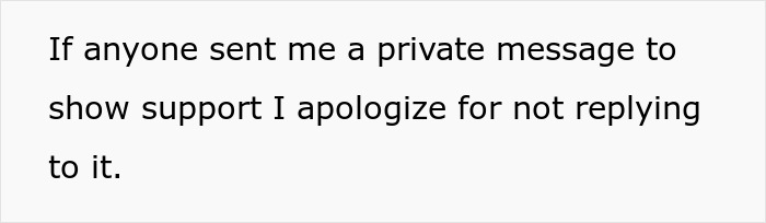 Text where a woman apologizes for not replying to private messages of support after her fiancé's football anger. Text where a woman apologizes for not replying to private messages of support after her fiancé's football anger.