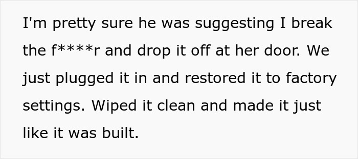 The image shows text about a woman who gave away her Kindle and now regrets it, discussing factory reset options. The image shows text about a woman who gave away her Kindle and now regrets it, discussing factory reset options.