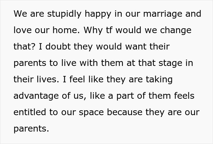 Text expressing a couple's happiness in their marriage and dream home, feeling moms are taking advantage. Text expressing a couple's happiness in their marriage and dream home, feeling moms are taking advantage.