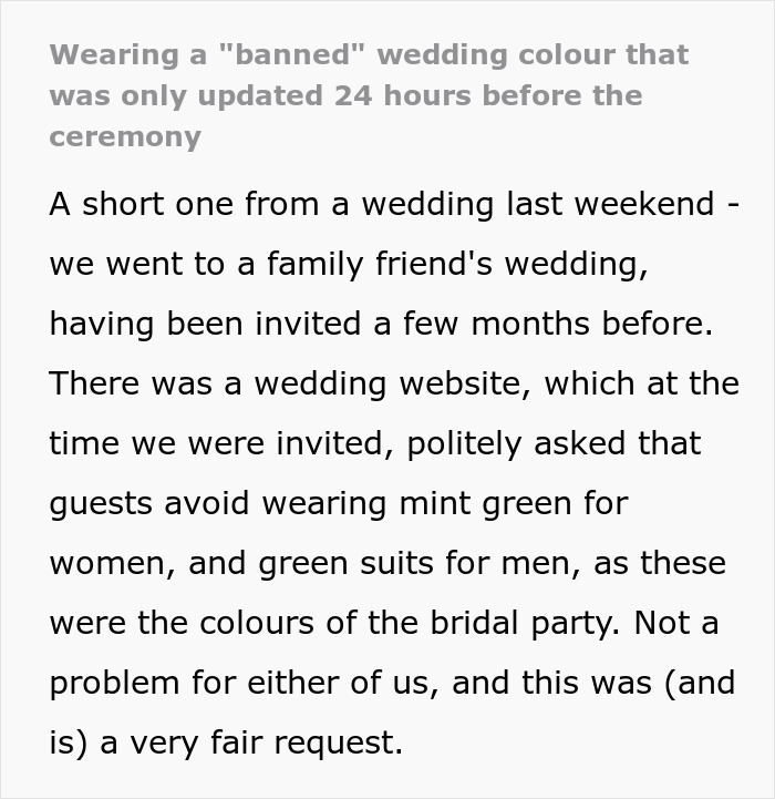 Bride Updates Website A Day Before The Wedding, Gets Upset People Ignored The New Rule Bride Updates Website A Day Before The Wedding, Gets Upset People Ignored The New Rule