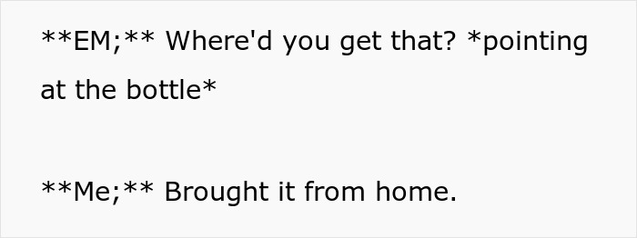 Text displaying a stranger asking about the Coca-Cola bottle, key in the Karen confrontation.