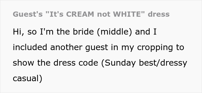 Wedding Guest Claims She Had &ldquo;Nothing Else To Wear,&rdquo; Bride Isn&rsquo;t Buying Her Excuse