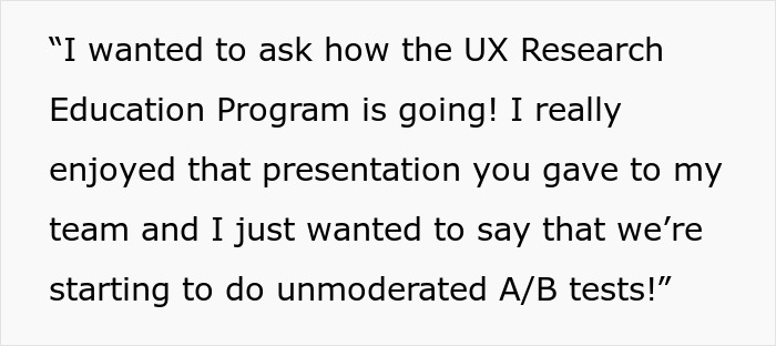Text: Woman forgets she has an identical twin, a guy mistakes her for her sis and mentions UX research. Text: Woman forgets she has an identical twin, a guy mistakes her for her sis and mentions UX research.
