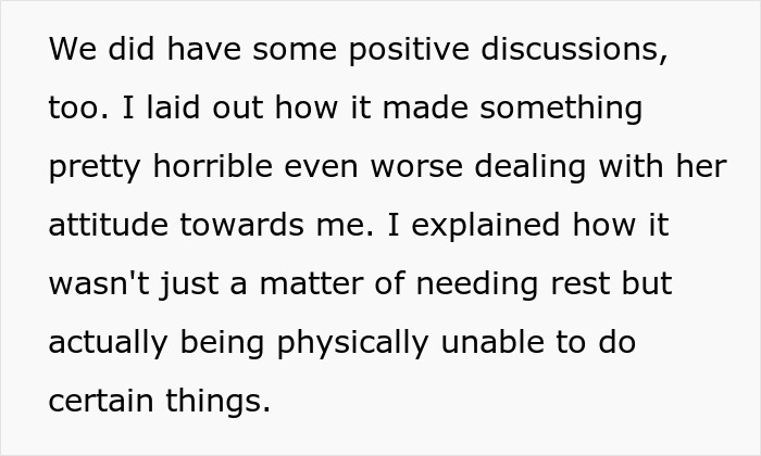 Man horrified by cancer effects; postpartum wife expects him to slog at home. Discussion about the physical toll.