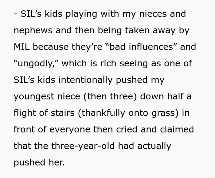 Groom's mom removes kids from wedding, calling them bad influences after an incident.