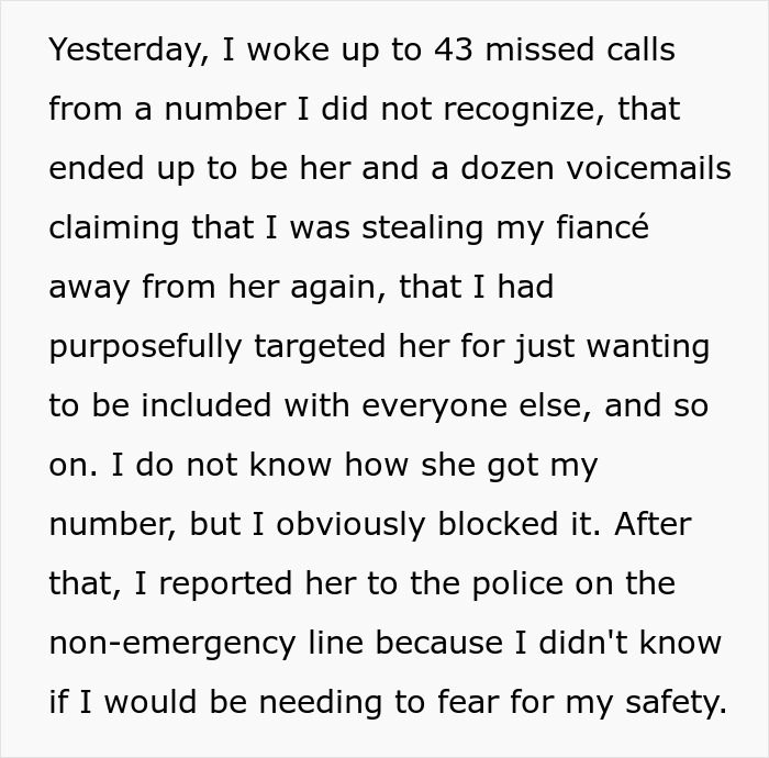Text describing a woman's scary fixation over a groom, including an unsettling turn and feeling absolutely unhinged.