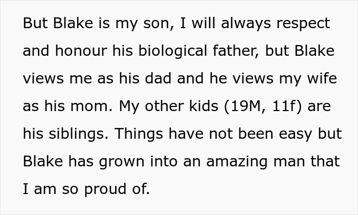 Screenshot of text emphasizing a dad's love and pride for his adopted son, highlighting the family bond. Screenshot of text emphasizing a dad's love and pride for his adopted son, highlighting the family bond.