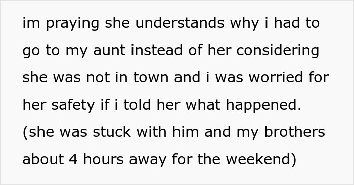 A screenshot of text about praying someone understands why an aunt was contacted about a spy camera in a room. A screenshot of text about praying someone understands why an aunt was contacted about a spy camera in a room.