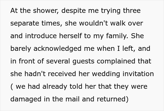 Family feud continues over childfree wedding, MIL complaints about wedding invitation at bridal shower. Family feud continues over childfree wedding, MIL complaints about wedding invitation at bridal shower.