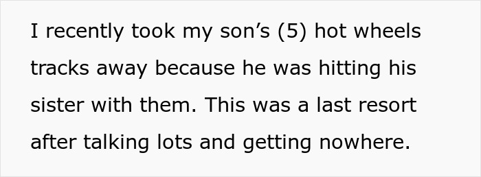 A screenshot showing text about a mom establishing boundaries with her nanny.