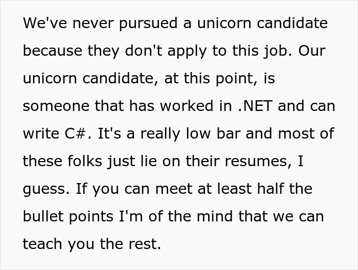 A software engineer talks about hiring .NET and C# candidates, mentioning that many lie on resumes, highlighting a hiring scam.