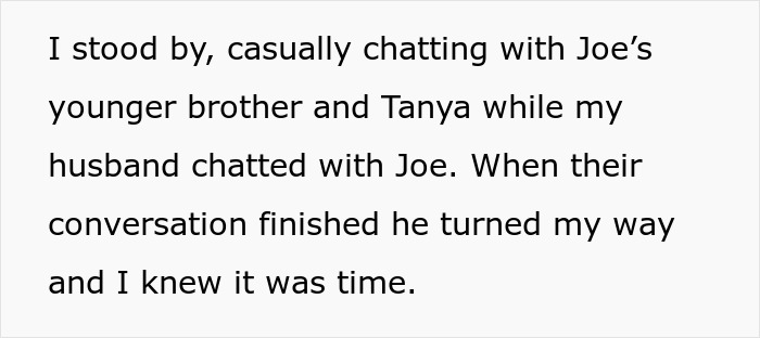 A woman stands by while her husband chats with Joe, ready for the moment to reveal the secret kid. A woman stands by while her husband chats with Joe, ready for the moment to reveal the secret kid.