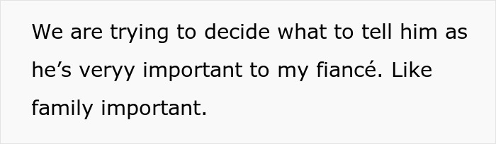 Screenshot of text expressing conflict about a groomsman who is important to the fiancé. Screenshot of text expressing conflict about a groomsman who is important to the fiancé.