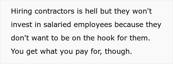 A software engineer criticizes hiring contractors due to companies avoiding salaried employees, highlighting hiring scams.