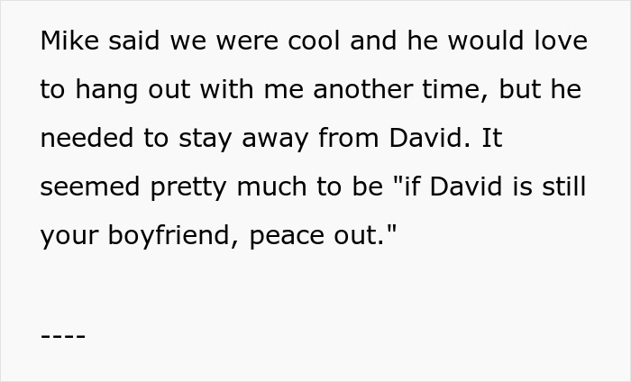 Screenshot of text about friends helping a woman break up with her childish BF. Screenshot of text about friends helping a woman break up with her childish BF.
