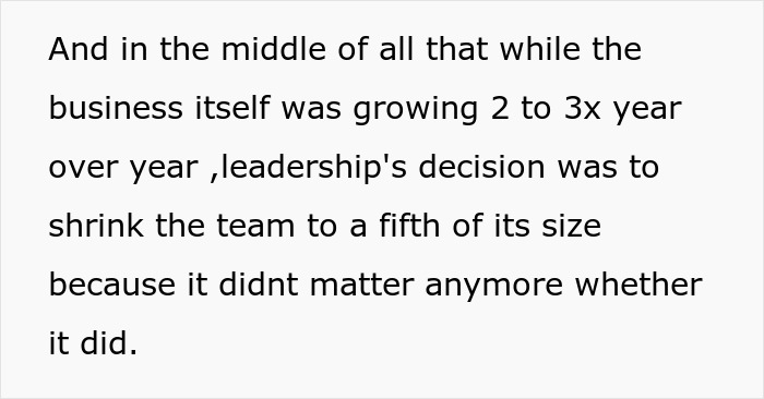 A screenshot of text about leadership shrinking the team as AI replaces workers at Meta. A screenshot of text about leadership shrinking the team as AI replaces workers at Meta.