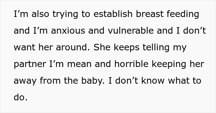 New mom feels betrayed as MIL forces her way into the delivery room; husband doesn't stop her. New mom feels betrayed as MIL forces her way into the delivery room; husband doesn't stop her.