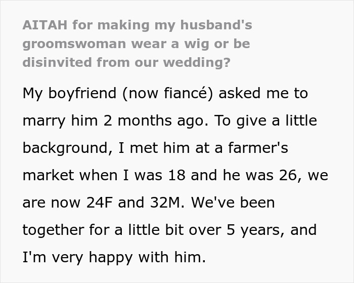 Screenshot of text discussing a groom and the bride's scary fixation, an unsettling turn after a year.
