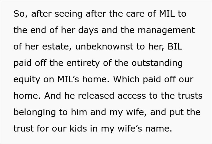 Text about a guy managing a MIL's estate and paying off equity, helping sis with inheritance. Text about a guy managing a MIL's estate and paying off equity, helping sis with inheritance.