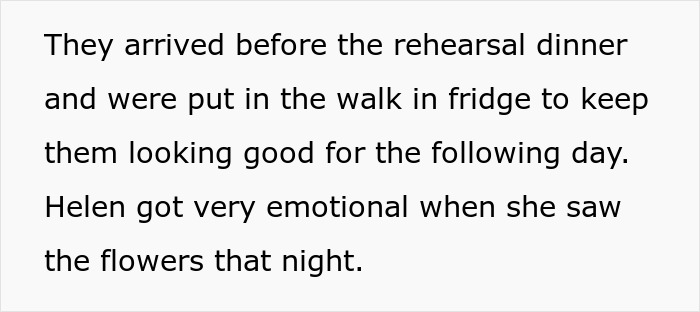 Insane MIL sabotages the wedding by getting emotional over the flowers for the wedding. Insane MIL sabotages the wedding by getting emotional over the flowers for the wedding.