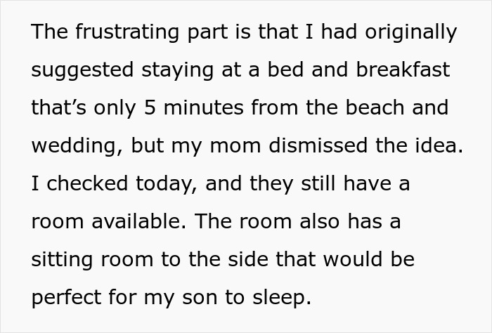 Mom rushes to make travel plans, as the family discovers a suitable travel alternative dismissed by the mother.