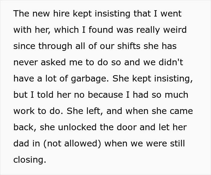 A 17YO slacks off at work and tells dad to ambush 19YO colleague over made-up bullying claims. The dad then ambushed the 19YO colleague. A 17YO slacks off at work and tells dad to ambush 19YO colleague over made-up bullying claims. The dad then ambushed the 19YO colleague.