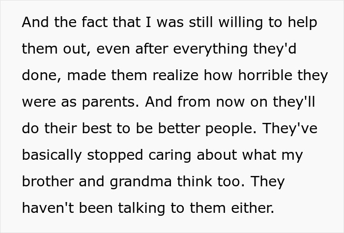 Entitled man realizes parents were horrible; they want to be better people after the proposal at brother&rsquo;s wedding.