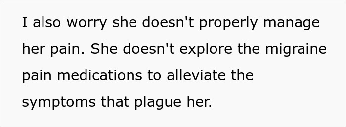 Text snippet detailing a man's worry about his sick wife's pain management, emphasizing his role carrying the family.