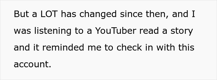 An update about a woman's scary fixation over a groom; a lot has changed, prompted by listening to a YouTuber story.
