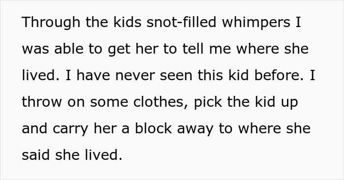Screenshot of text explaining how a dog owner carried a bitten child home, a dog owner's worst nightmare. Screenshot of text explaining how a dog owner carried a bitten child home, a dog owner's worst nightmare.