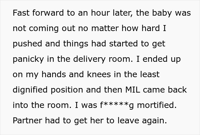 A new mom feeling betrayed by MIL forcing her way into the delivery room, husband not stopping her, causing distress. A new mom feeling betrayed by MIL forcing her way into the delivery room, husband not stopping her, causing distress.