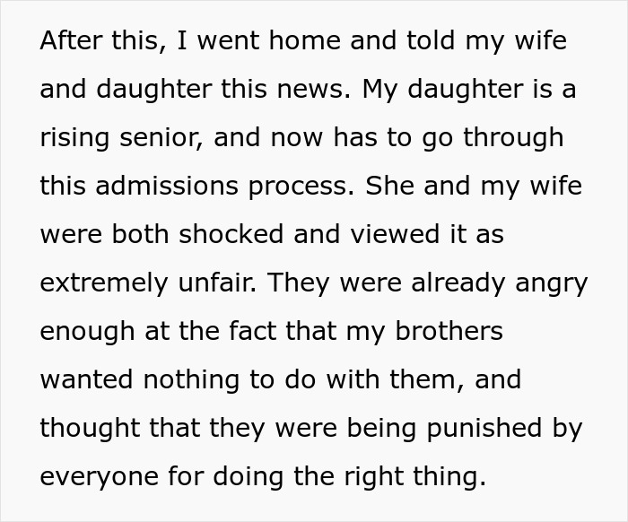 A parent describes their daughter and wife's shock and anger upon hearing about the college fund loss. A parent describes their daughter and wife's shock and anger upon hearing about the college fund loss.