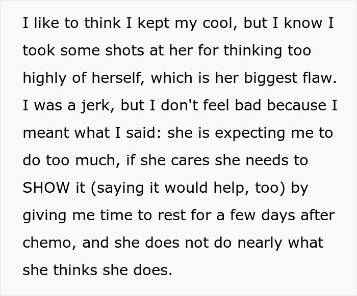 Man reflects on his heated exchange with his postpartum wife, who still expects him to slog despite his cancer.