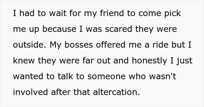 The 17YO at work: waiting for a friend after the ambush and made-up bullying claims, wanting to talk to someone uninvolved. The 17YO at work: waiting for a friend after the ambush and made-up bullying claims, wanting to talk to someone uninvolved.