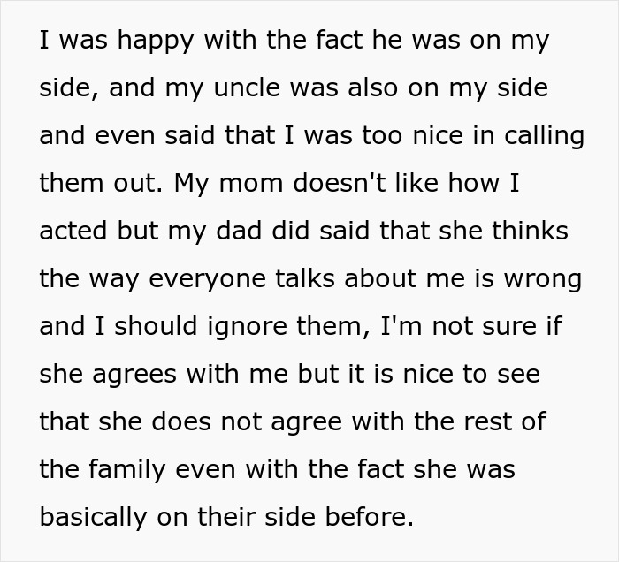 Man denies aunt money. He is happy his uncle and dad are on his side, supporting his decision against his aunt. Man denies aunt money. He is happy his uncle and dad are on his side, supporting his decision against his aunt.
