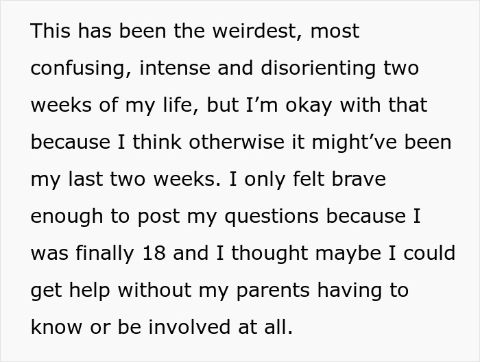 A teen escapes controlling mom and learns about her own body after turning 18 and seeking help. A teen escapes controlling mom and learns about her own body after turning 18 and seeking help.
