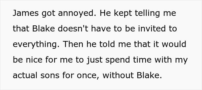 Text about Dad refusing to separate sons by blood or adoption, with bio son taking it personally. Text about Dad refusing to separate sons by blood or adoption, with bio son taking it personally.